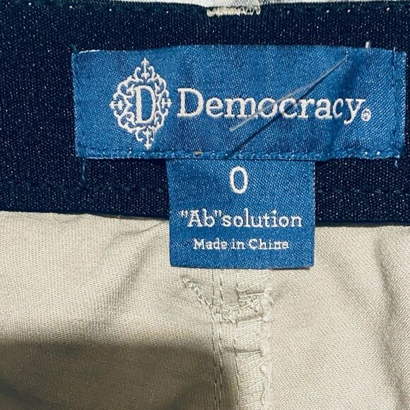 New Democracy Ab Solution ankle length high rise khaki pants NWT size 0 - Picture 8 of 9